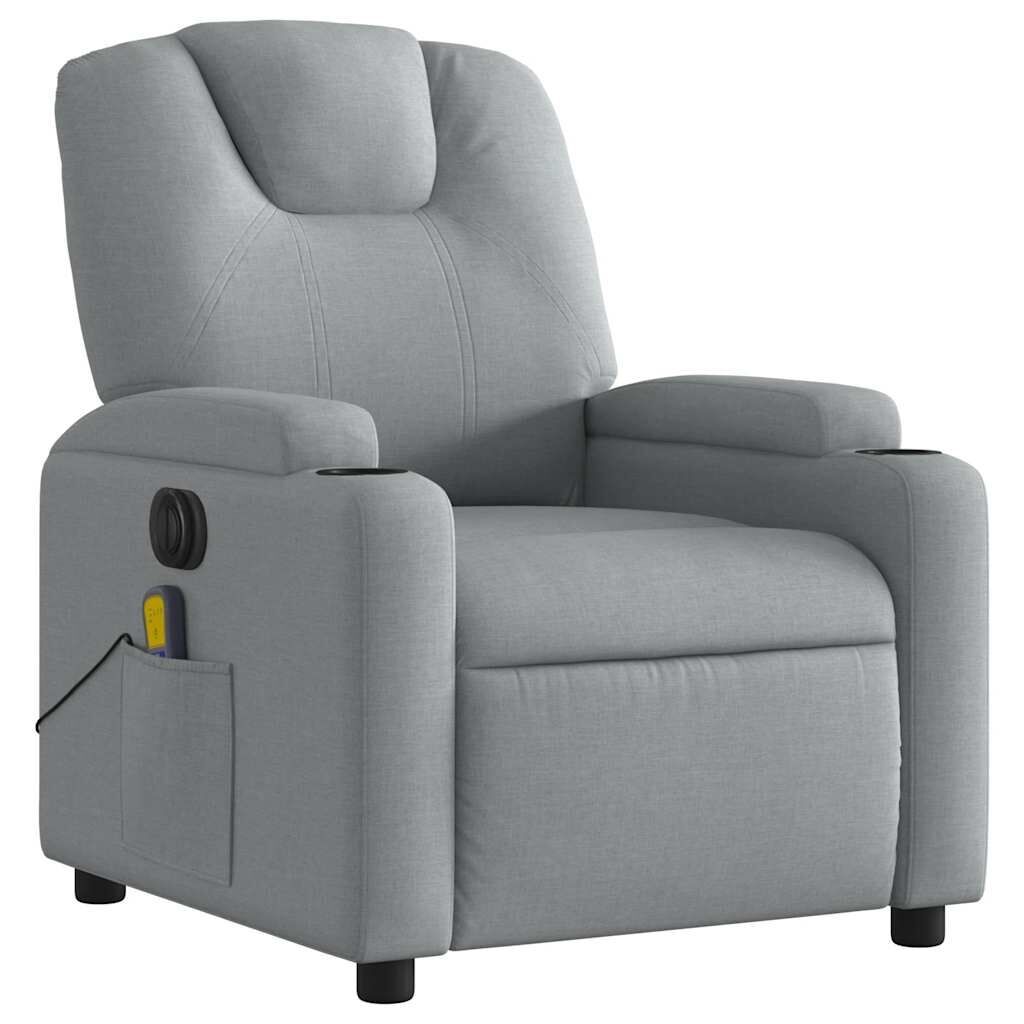 Electric Massage Recliner Chair Light Grey Fabric Price