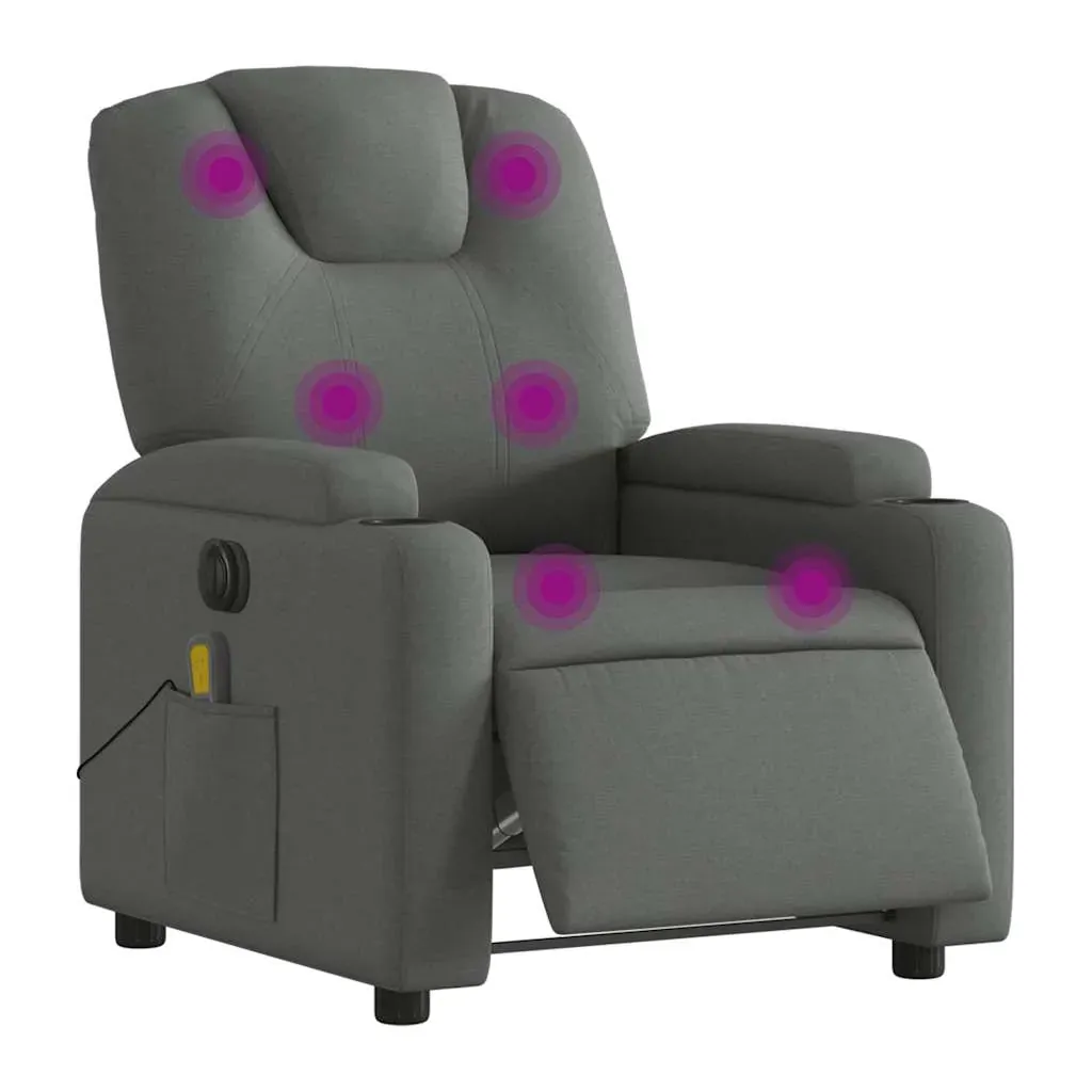 Electric Massage Recliner Chair Dark Grey Fabric Price