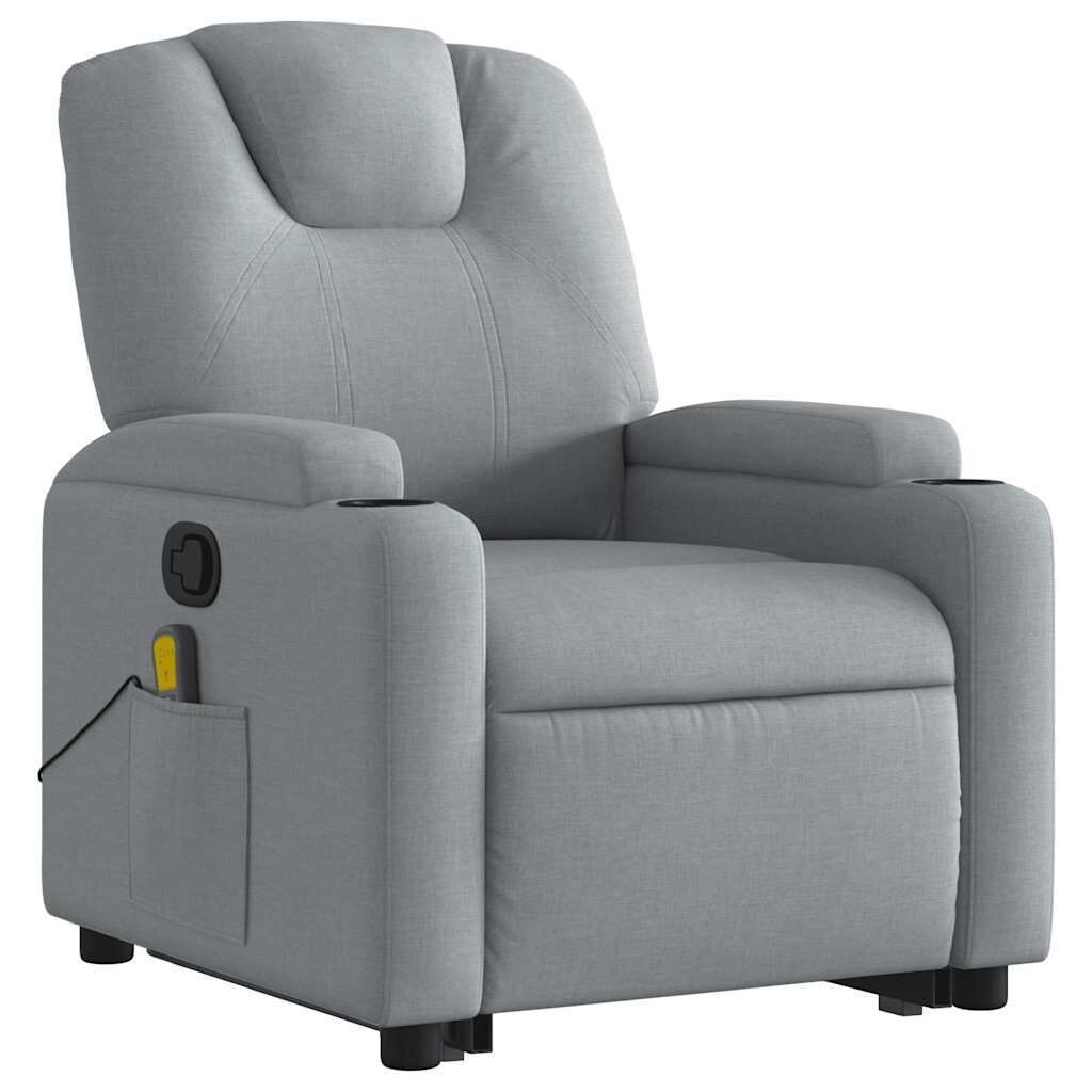 Stand up Massage Recliner Chair Light Grey Fabric Price