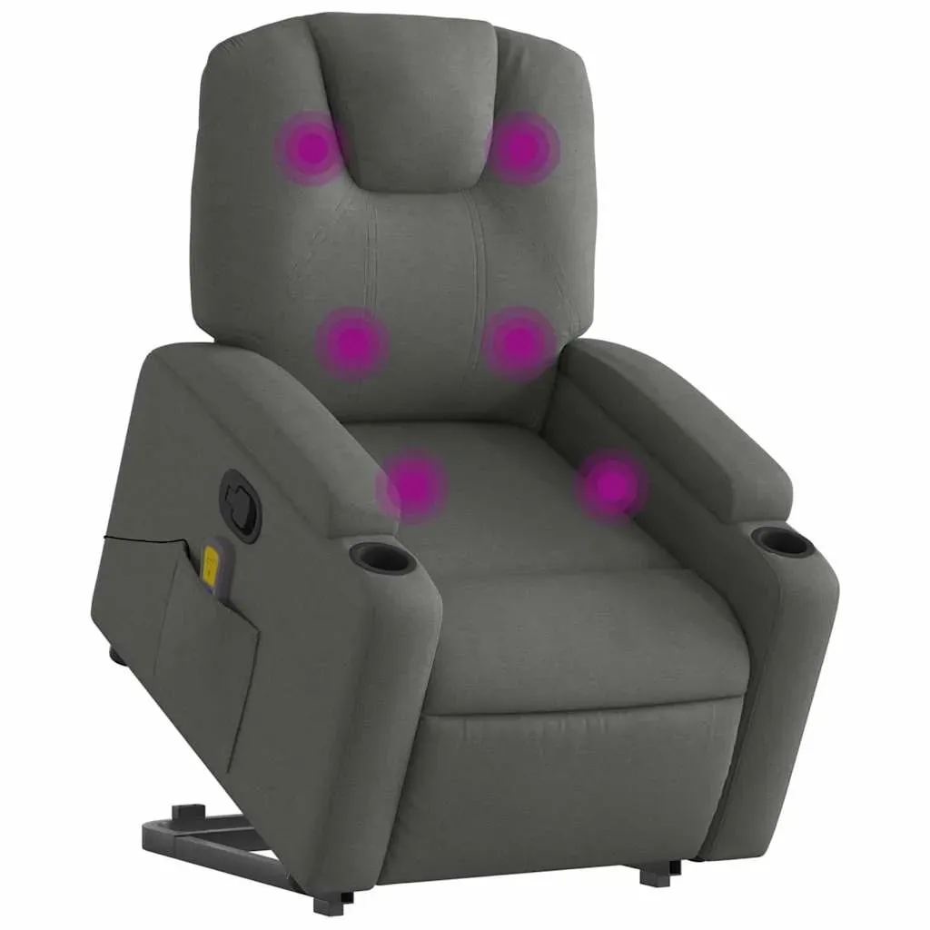 Stand up Massage Recliner Chair Dark Grey Fabric Price