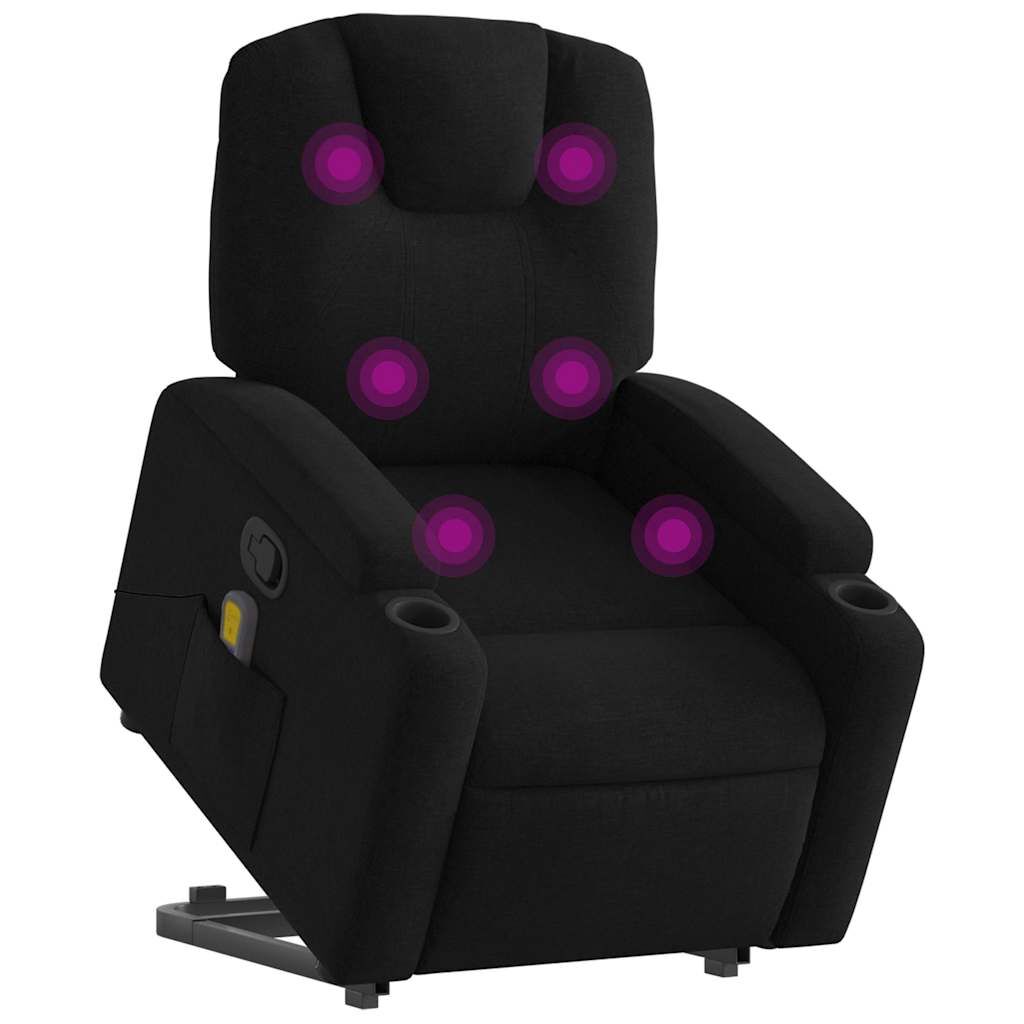 Stand up Massage Recliner Chair Black Fabric Price