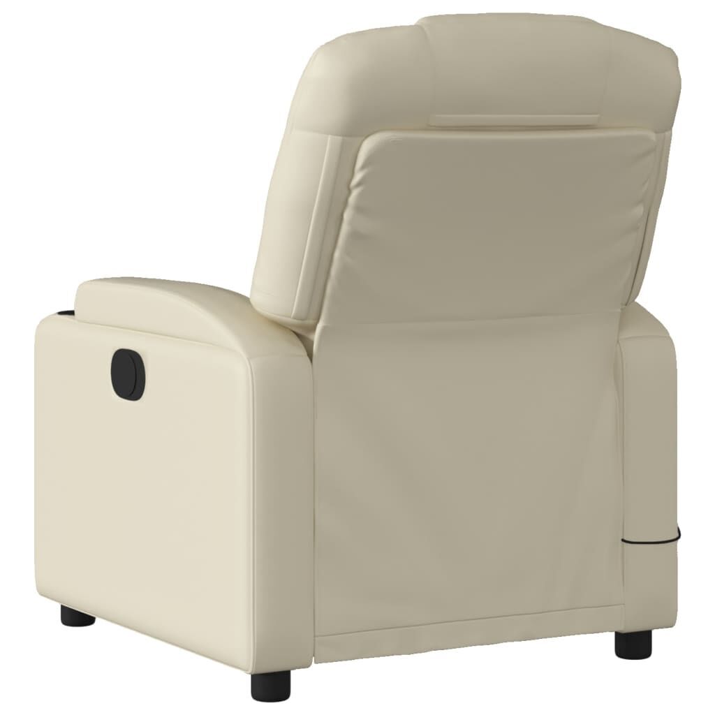 Massage Recliner Chair Cream Faux Leather Price