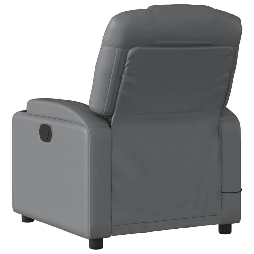 Massage Recliner Chair Grey Faux Leather Price
