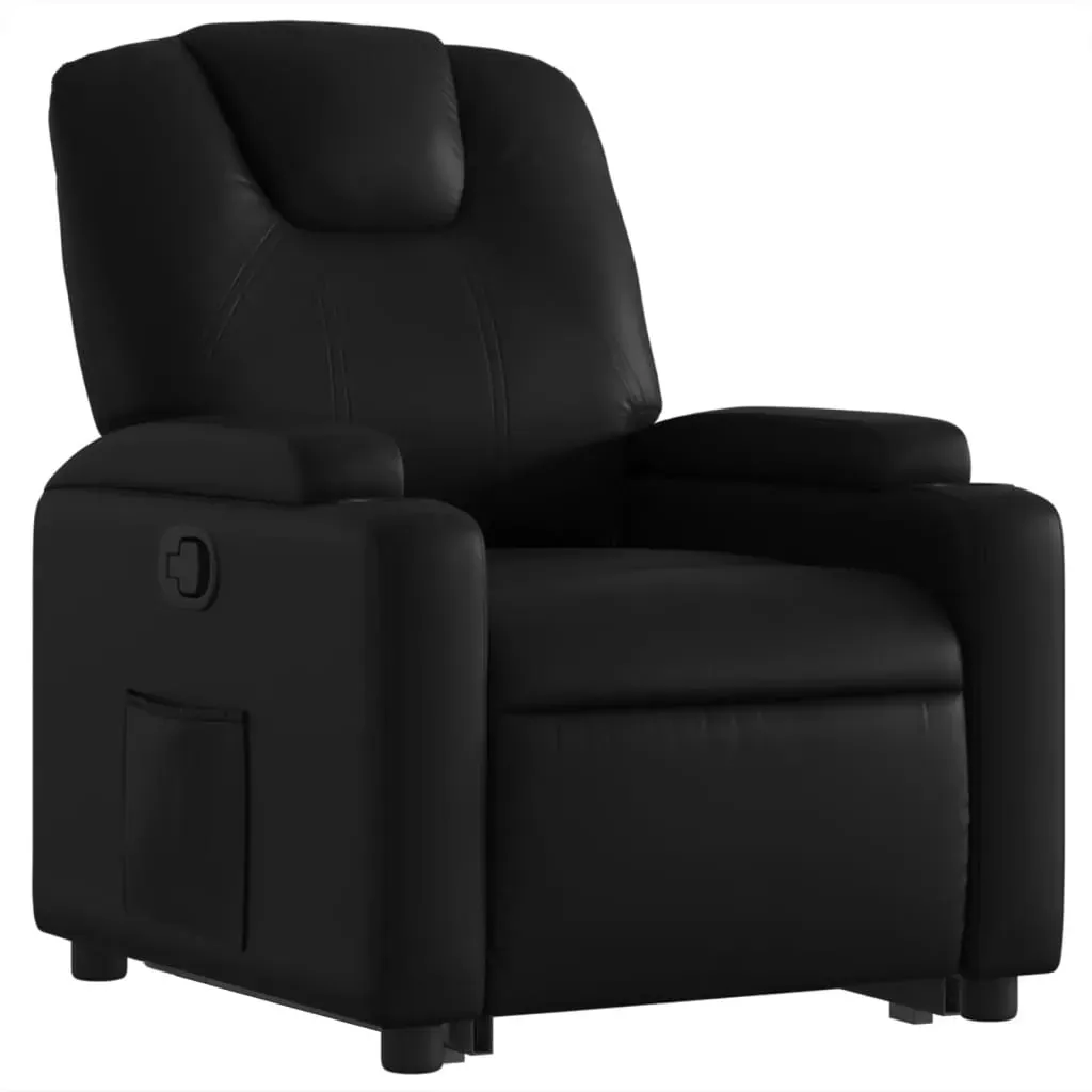 Stand up Recliner Chair Black Faux Leather Price