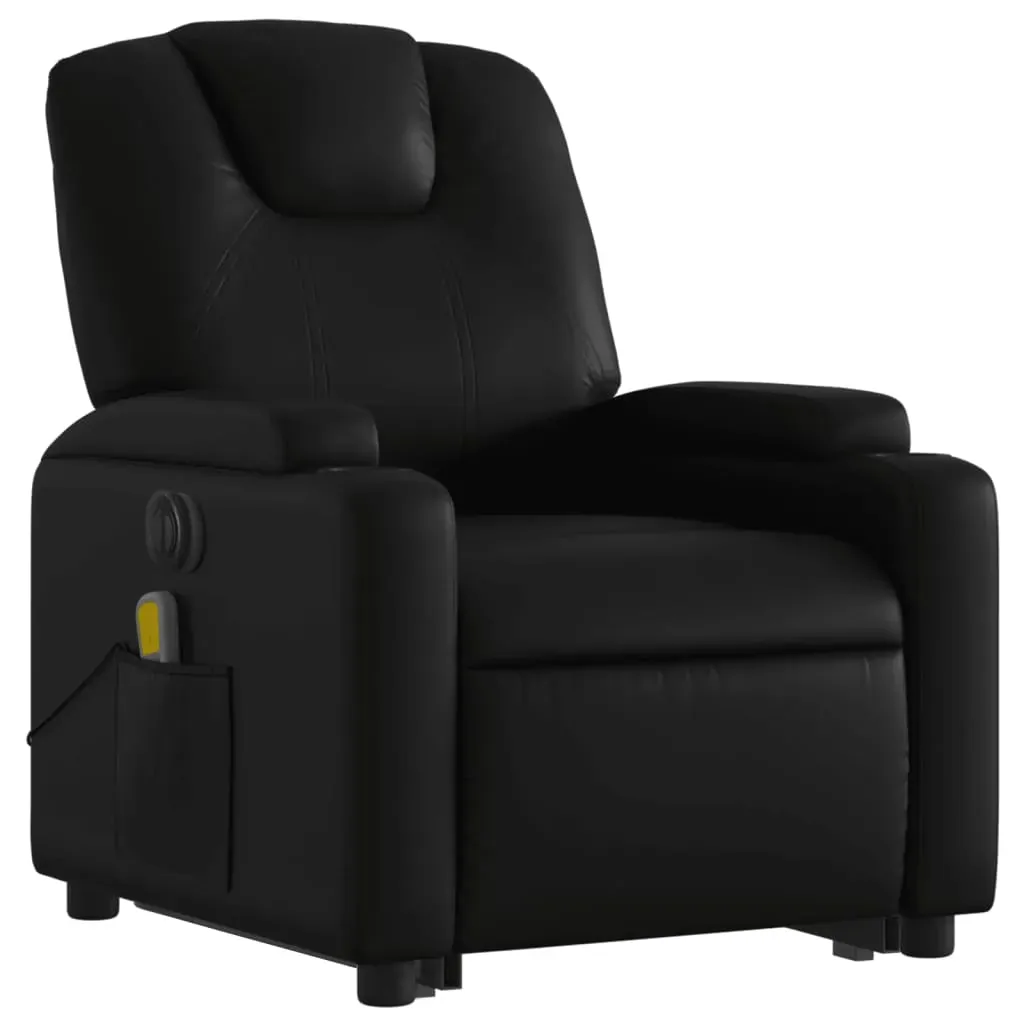 Electric Stand up Massage Recliner Chair Black Faux Leather Price