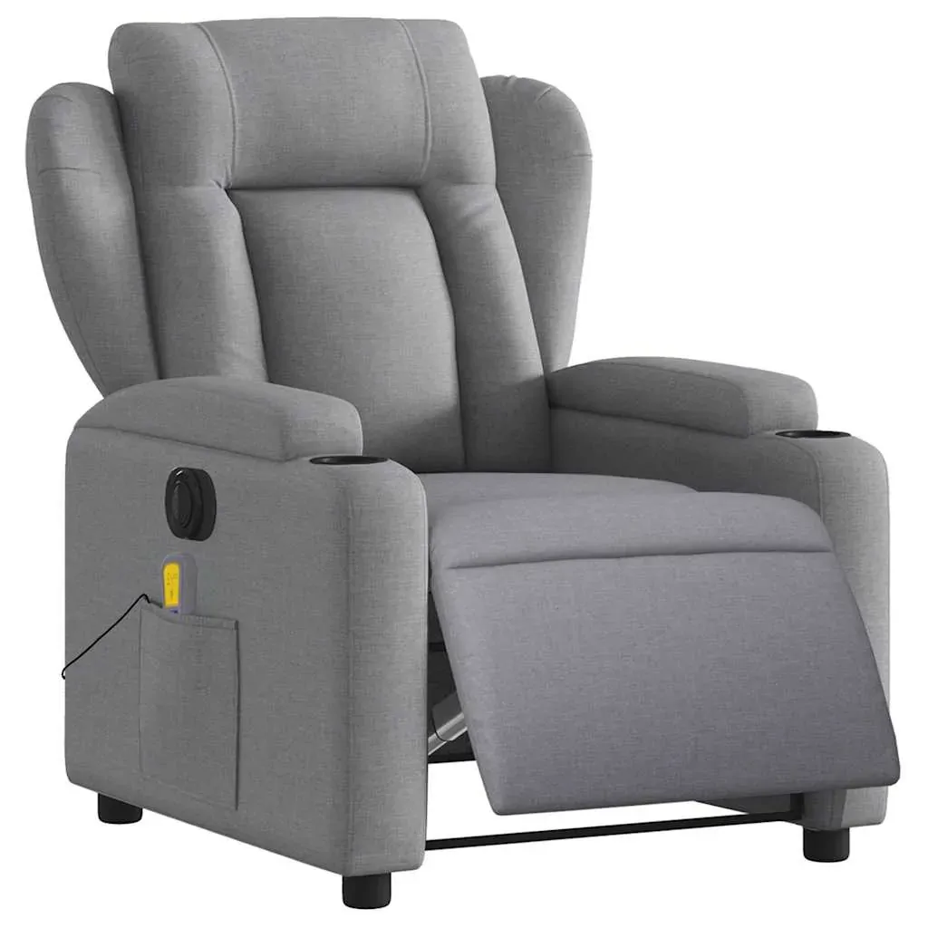 Electric Massage Recliner Chair Light Grey Fabric Price