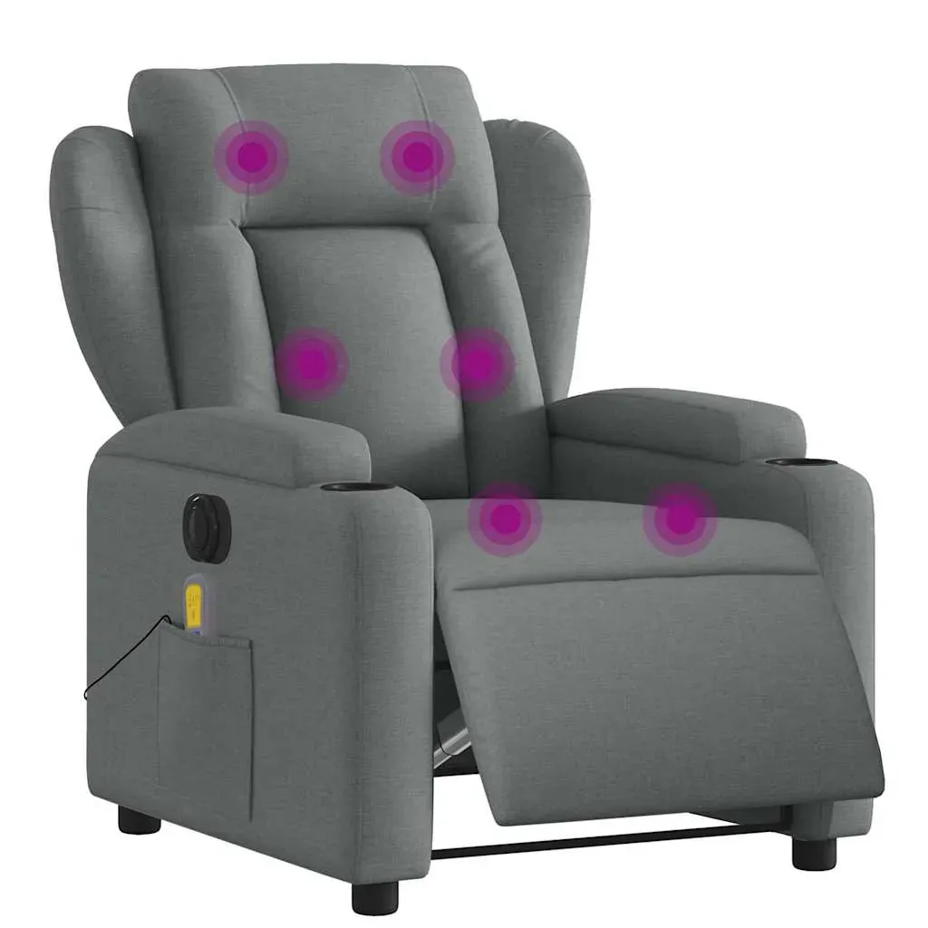 Electric Massage Recliner Chair Dark Grey Fabric Price