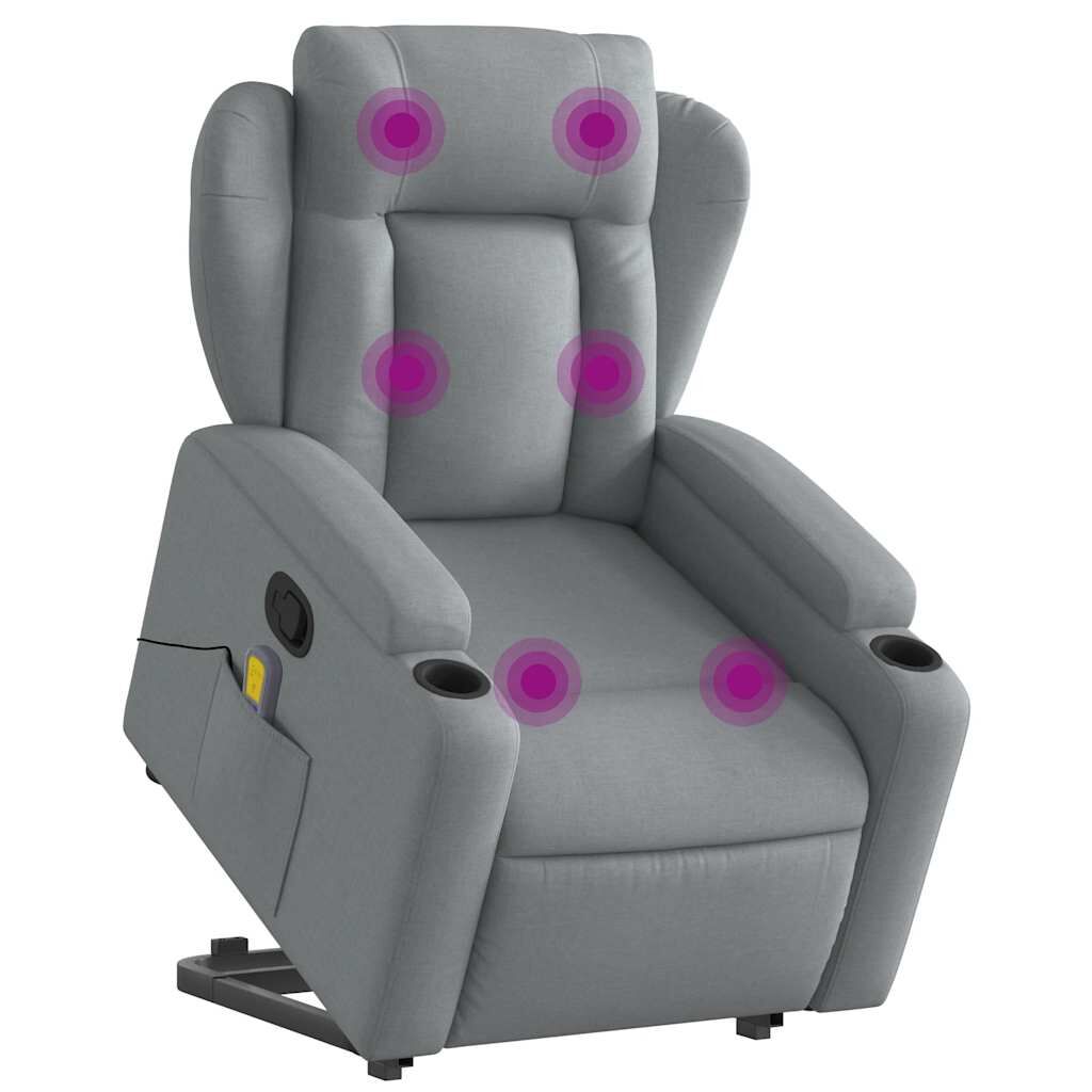 Stand up Massage Recliner Chair Light Grey Fabric Price