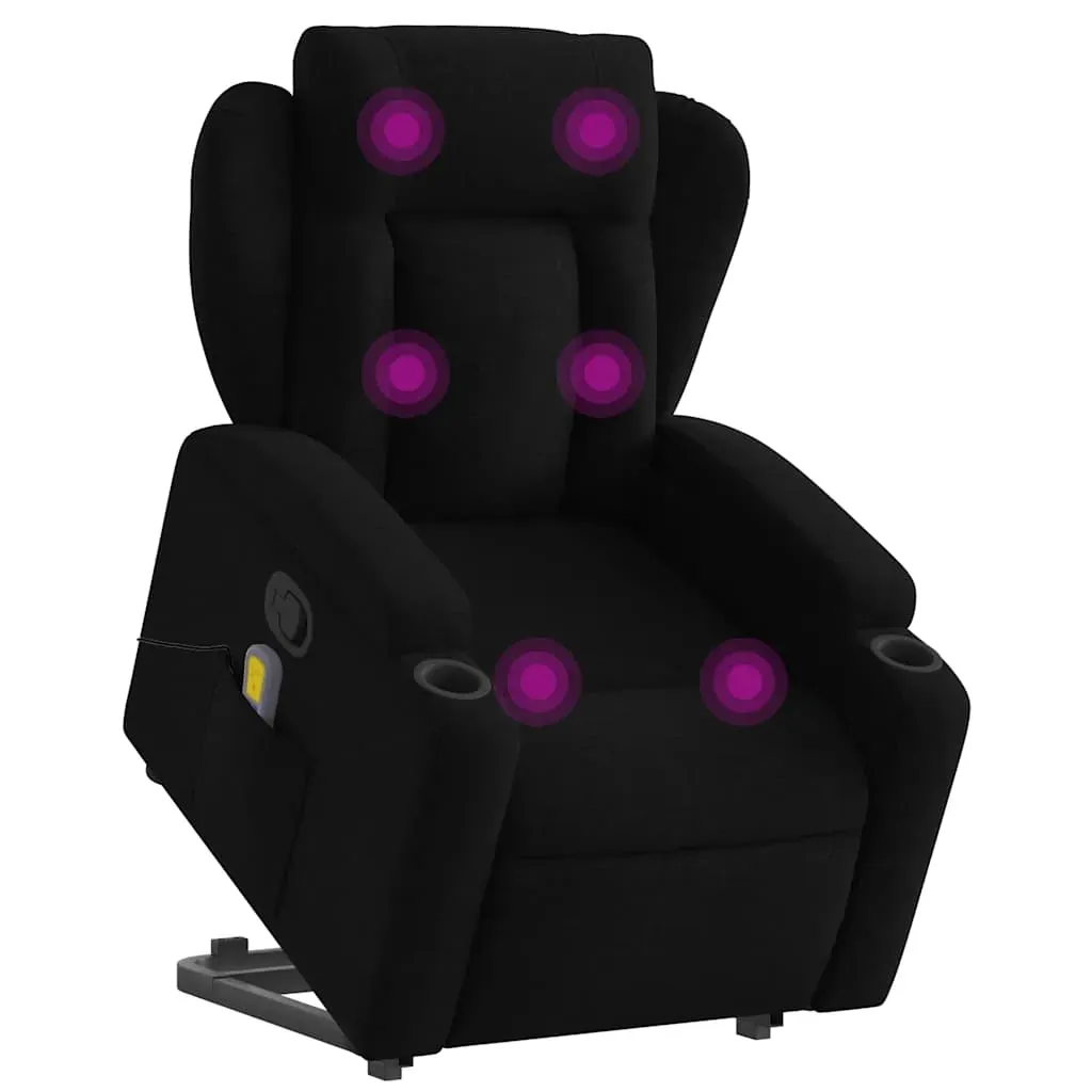 Stand up Massage Recliner Chair Black Fabric Price