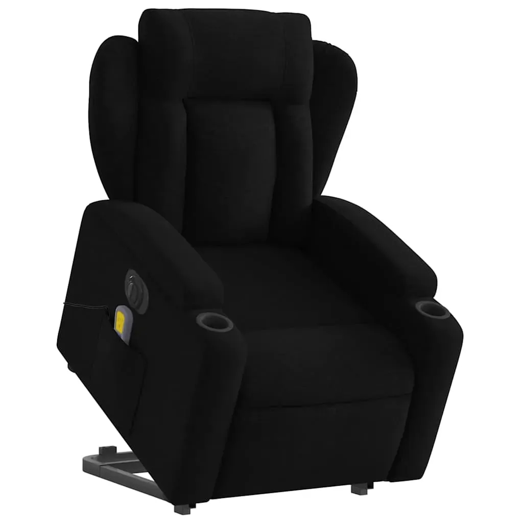 Electric Stand up Massage Recliner Chair Black Fabric Price