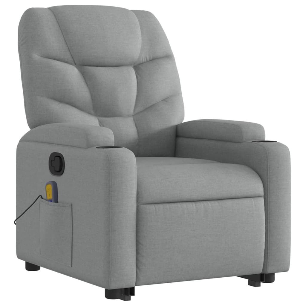 Stand up Massage Recliner Chair Light Grey Fabric Price