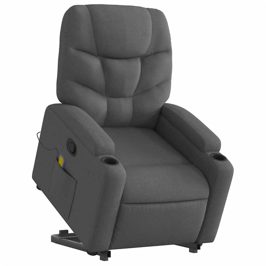 Stand up Massage Recliner Chair Dark Grey Fabric Price