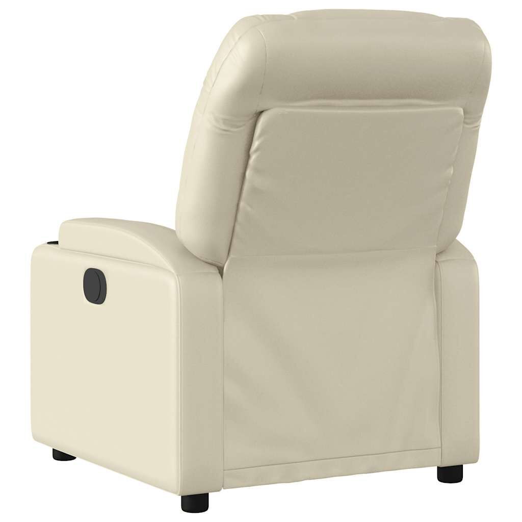 Massage Recliner Chair Cream Faux Leather Price