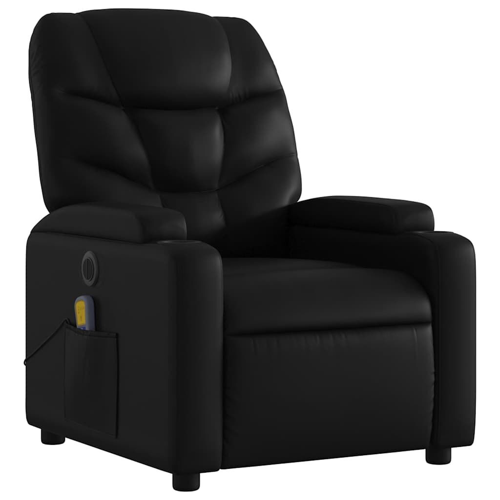 Electric Massage Recliner Chair Black Faux Leather Price