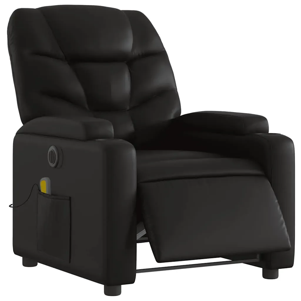 Electric Massage Recliner Chair Black Faux Leather Price