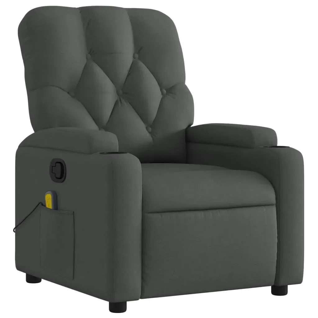 Massage Recliner Chair Dark Grey Fabric Price