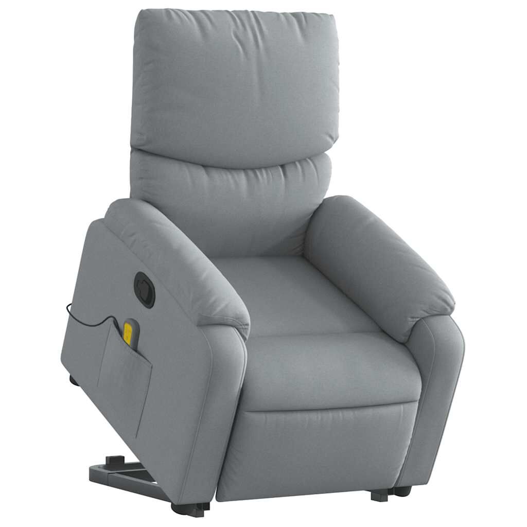 Stand up Massage Recliner Chair Light Grey Fabric Price