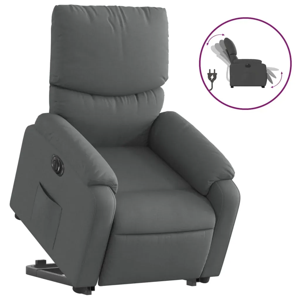 Electric Stand up Recliner Chair Dark Grey Fabric Price