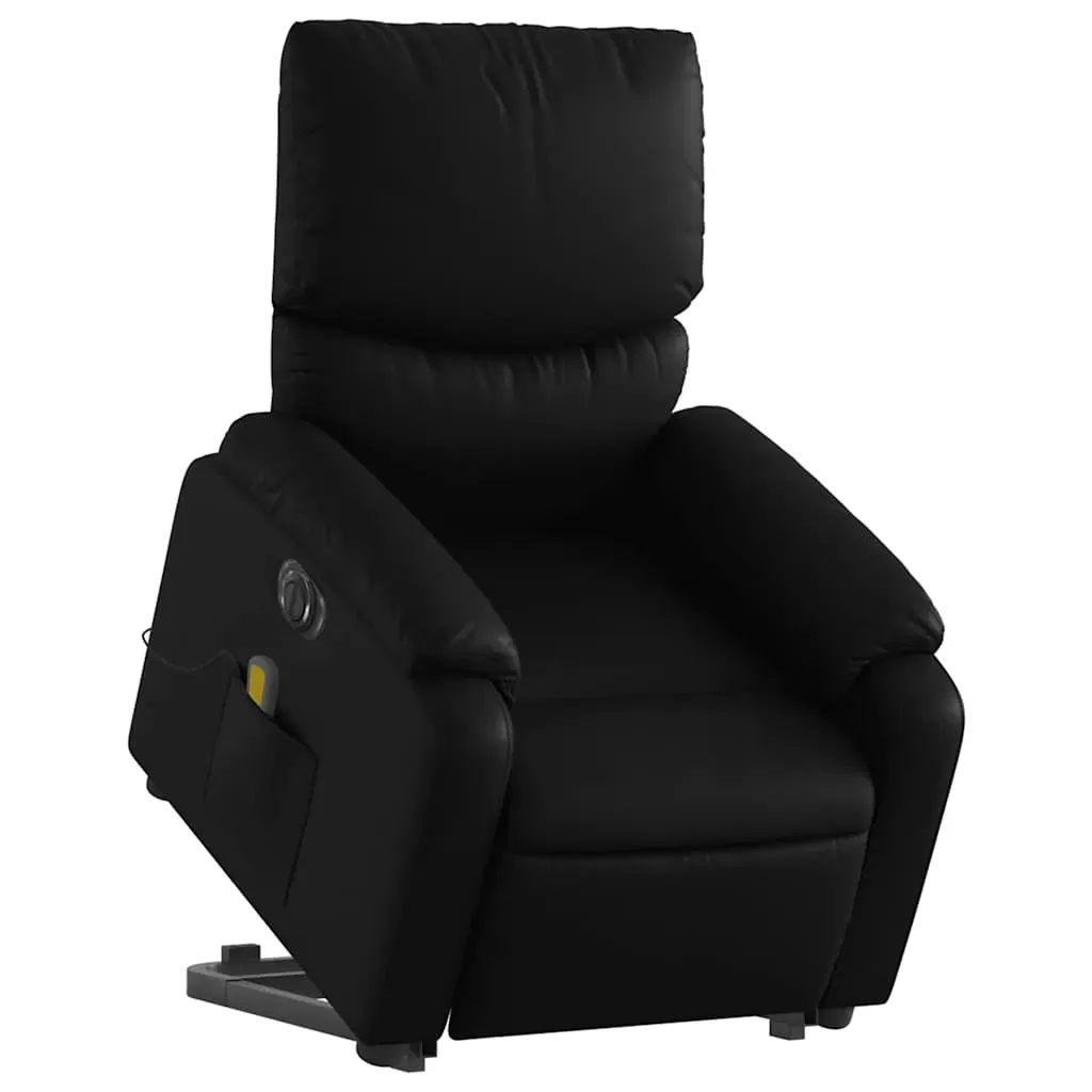 Electric Stand up Massage Recliner Chair Black Faux Leather Price