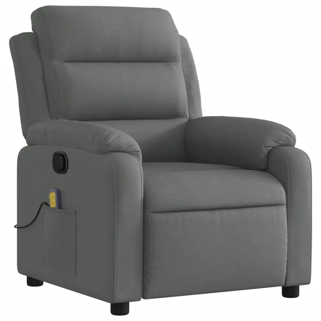 Massage Recliner Chair Dark Grey Fabric Price