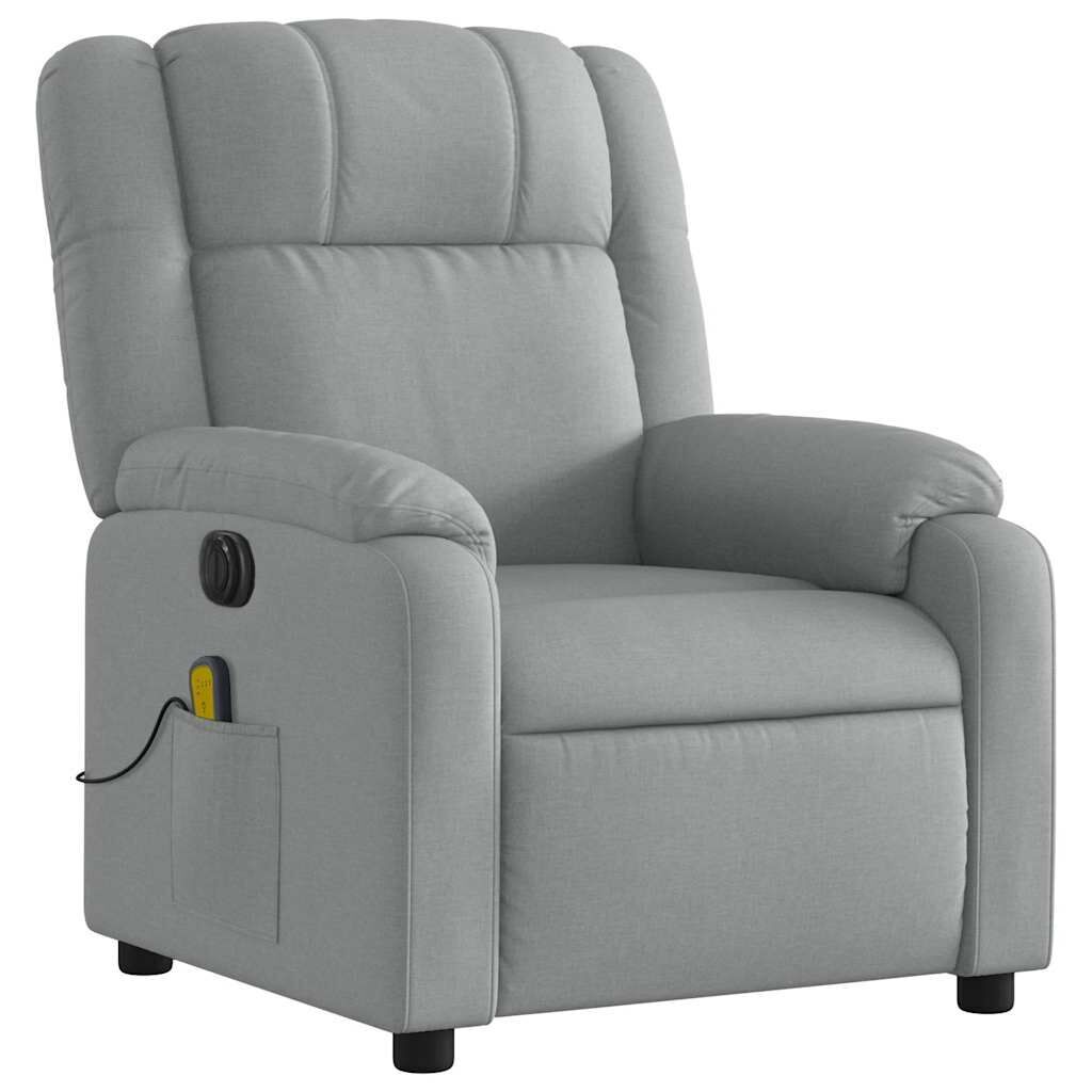 Electric Massage Recliner Chair Light Grey Fabric Price