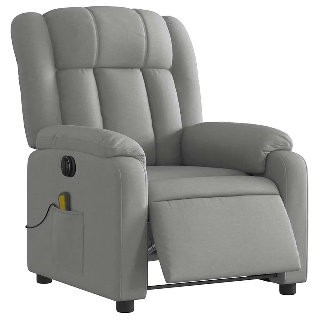 Electric Massage Recliner Chair Light Grey Fabric Price