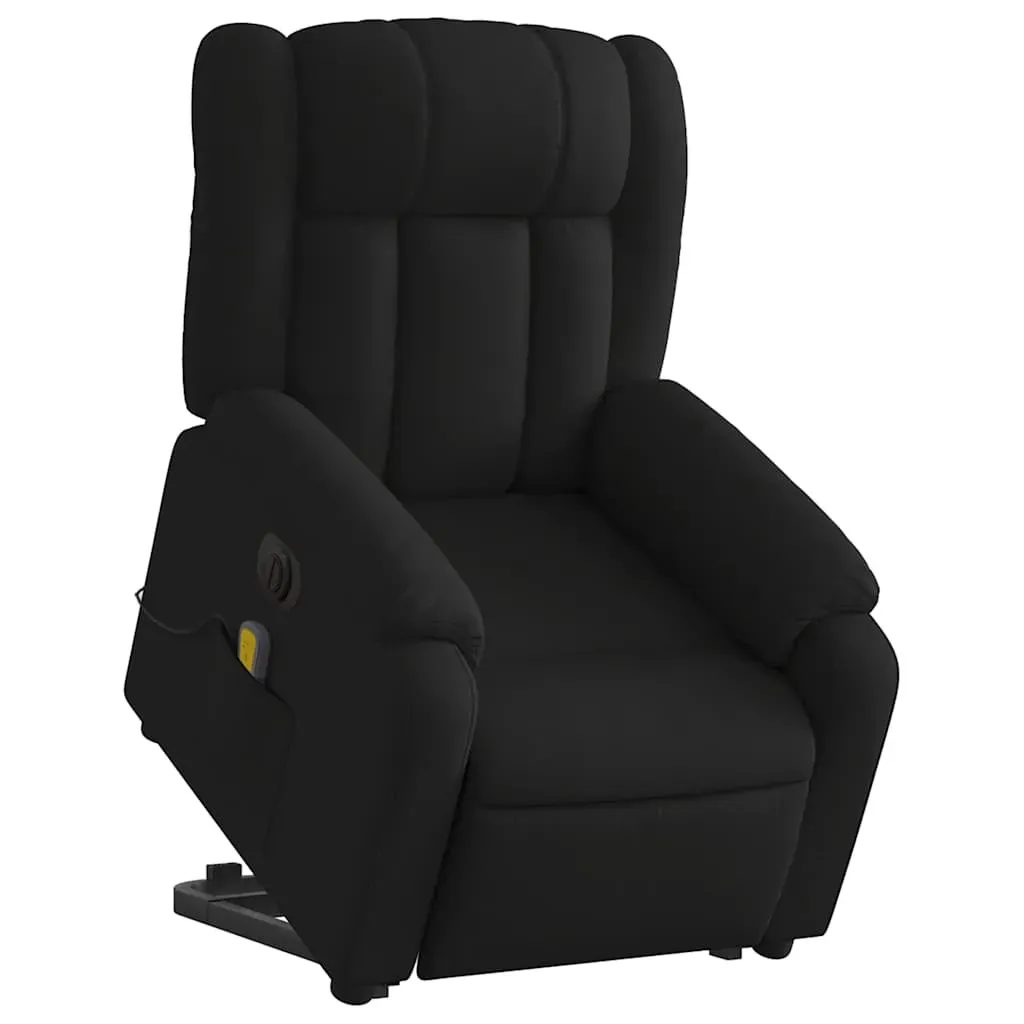 Electric Stand up Massage Recliner Chair Black Fabric Price