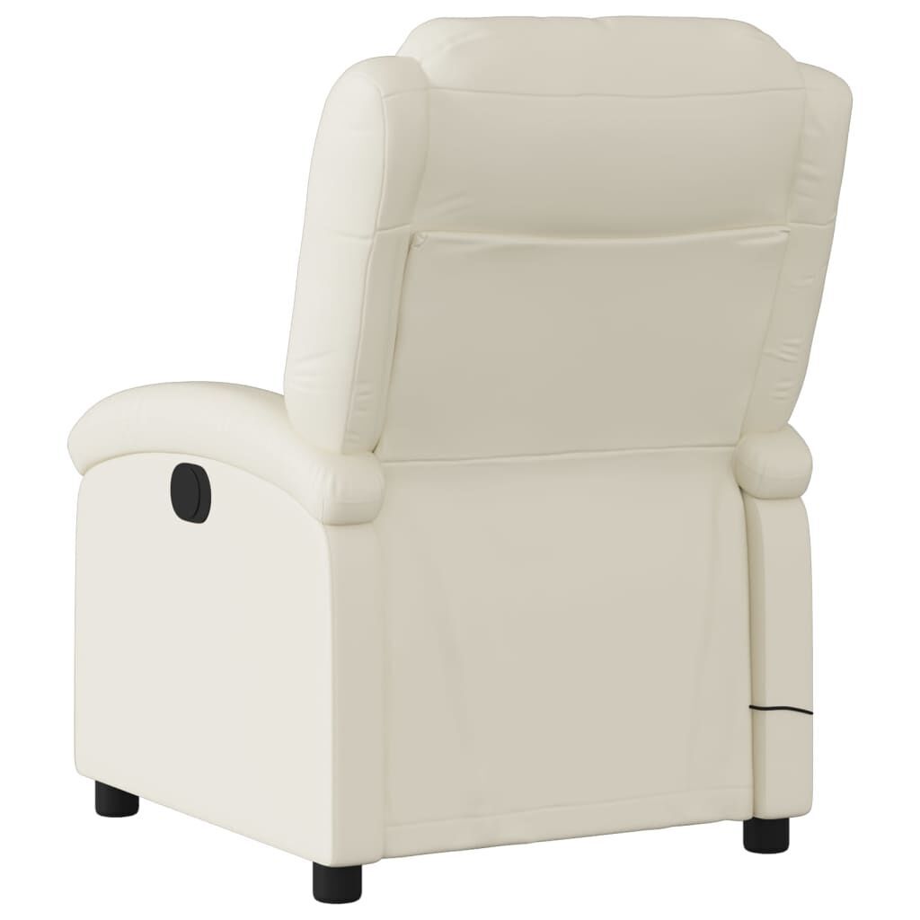 Massage Recliner Chair Cream Faux Leather Price