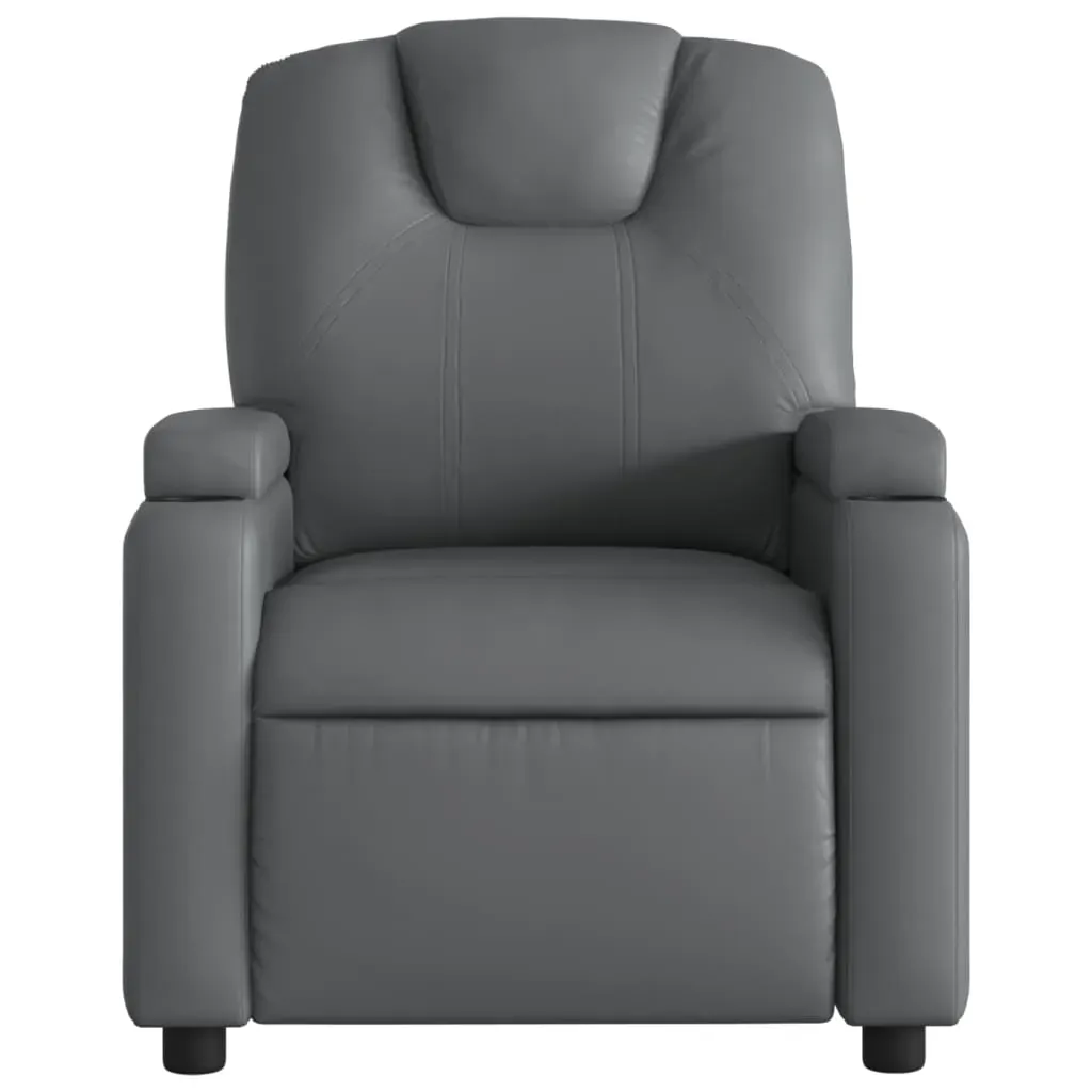 Massage Recliner Chair Grey Faux Leather Price