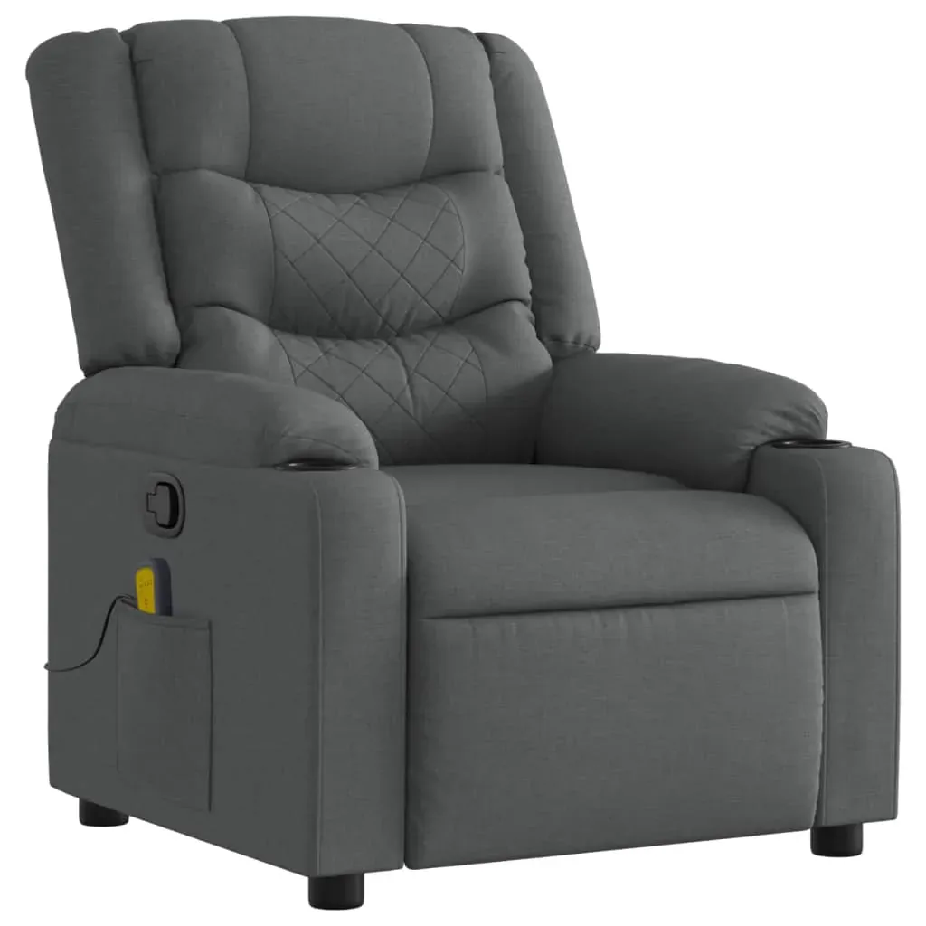 Massage Recliner Chair Dark Grey Fabric Price
