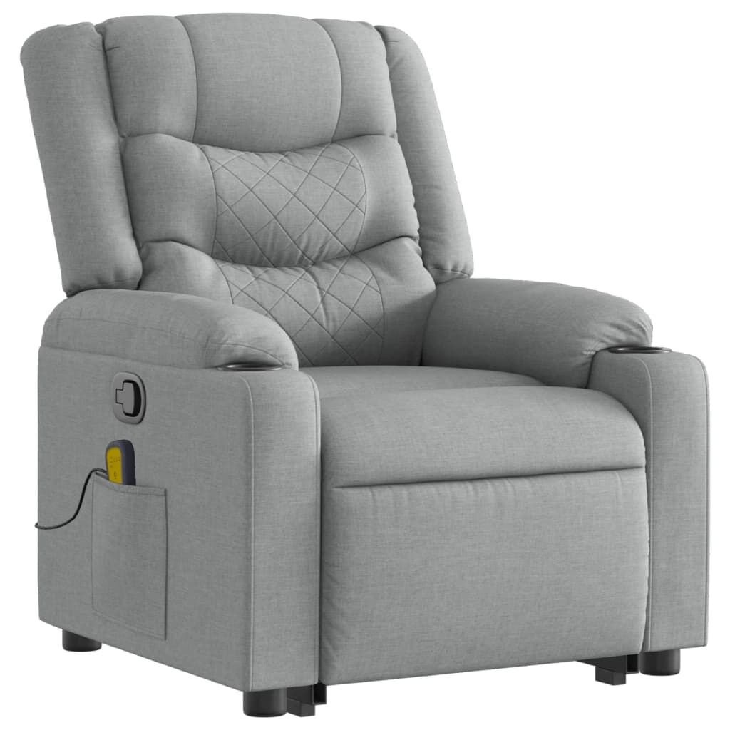 Stand up Massage Recliner Chair Light Grey Fabric Price