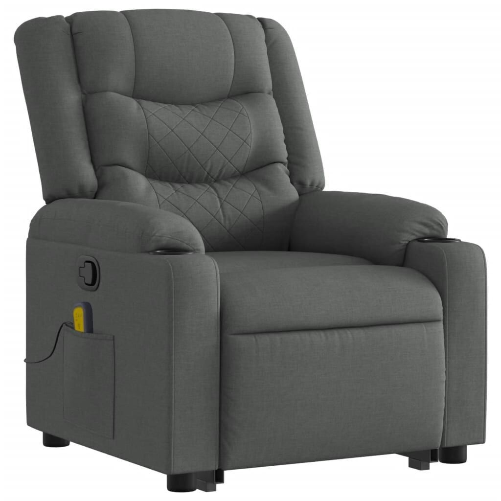 Stand up Massage Recliner Chair Dark Grey Fabric Price