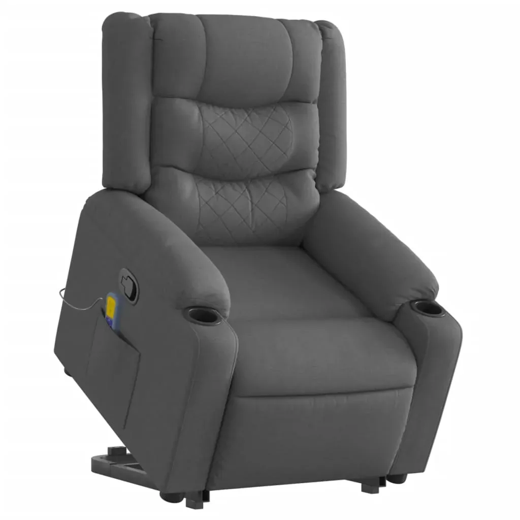 Stand up Massage Recliner Chair Dark Grey Fabric Price