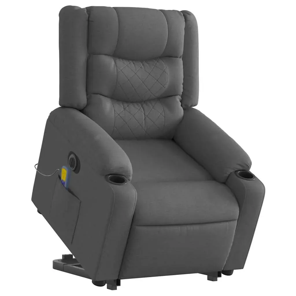 Electric Stand up Massage Recliner Chair Dark Grey Fabric Price