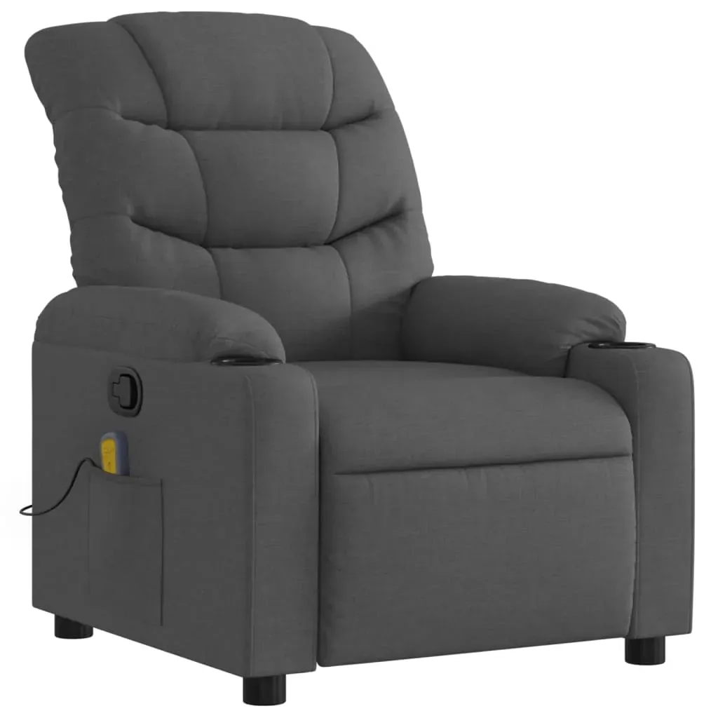 Massage Recliner Chair Dark Grey Fabric Price