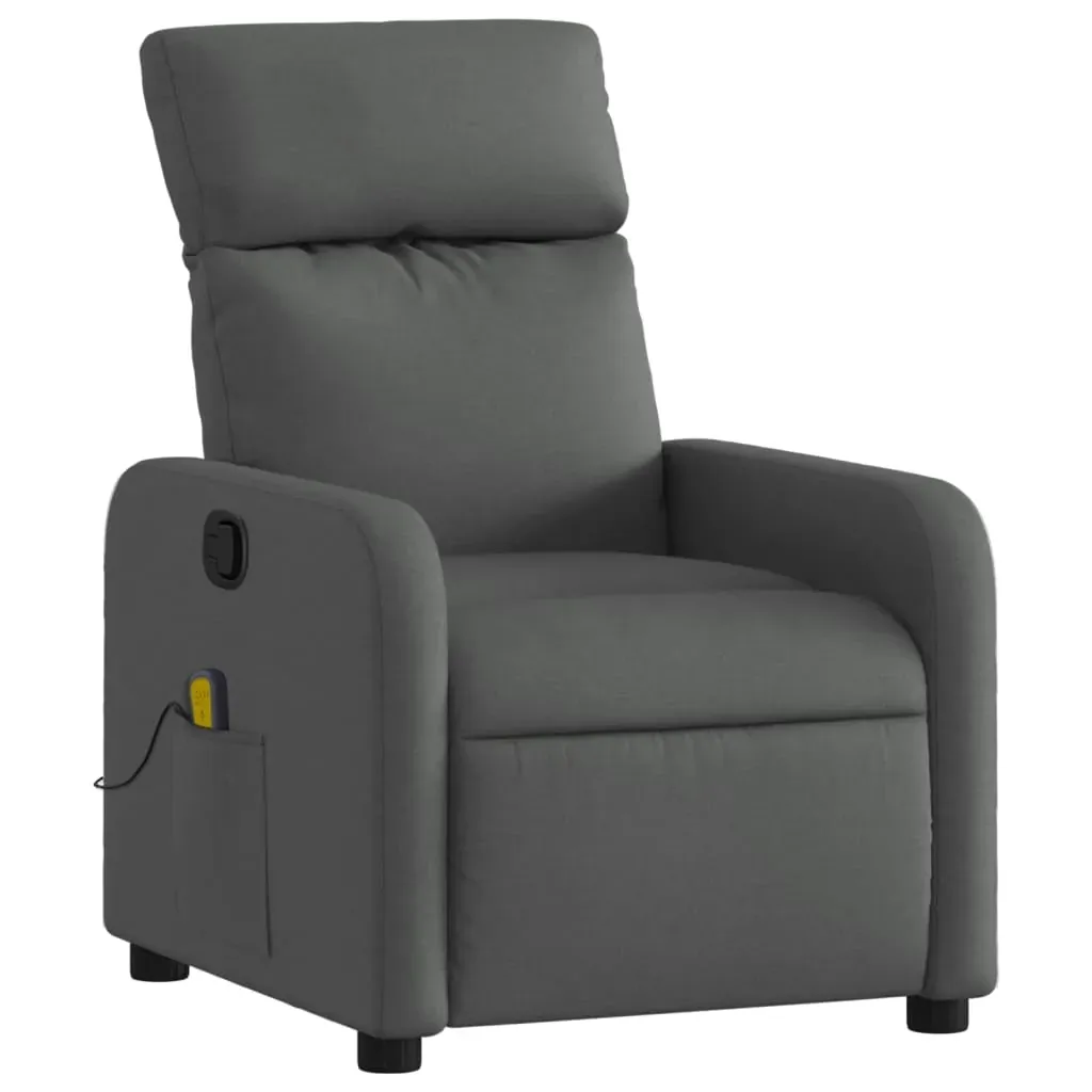 Massage Recliner Chair Dark Grey Fabric Price