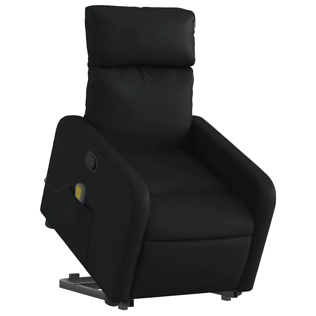 Stand up Massage Recliner Chair Black Faux Leather Price