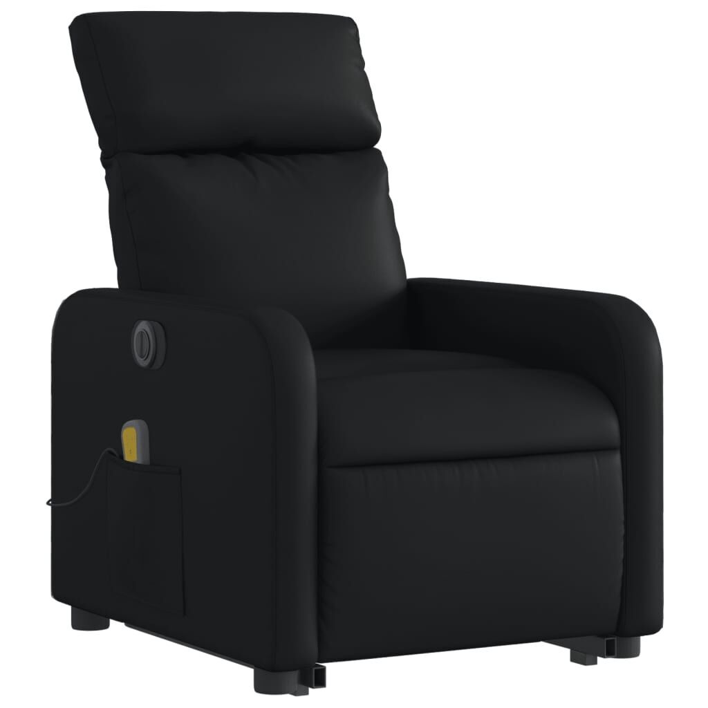 Electric Stand up Massage Recliner Chair Black Faux Leather Price