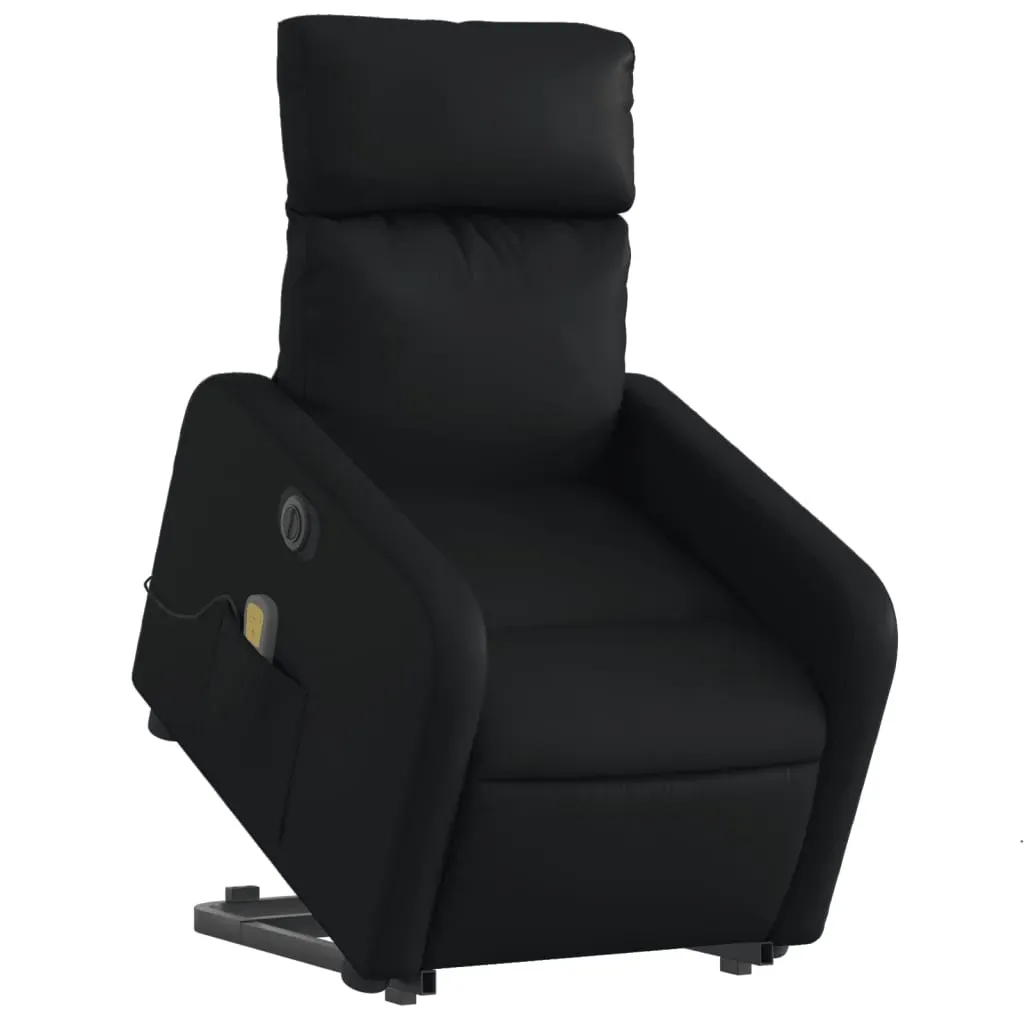 Electric Stand up Massage Recliner Chair Black Faux Leather Price