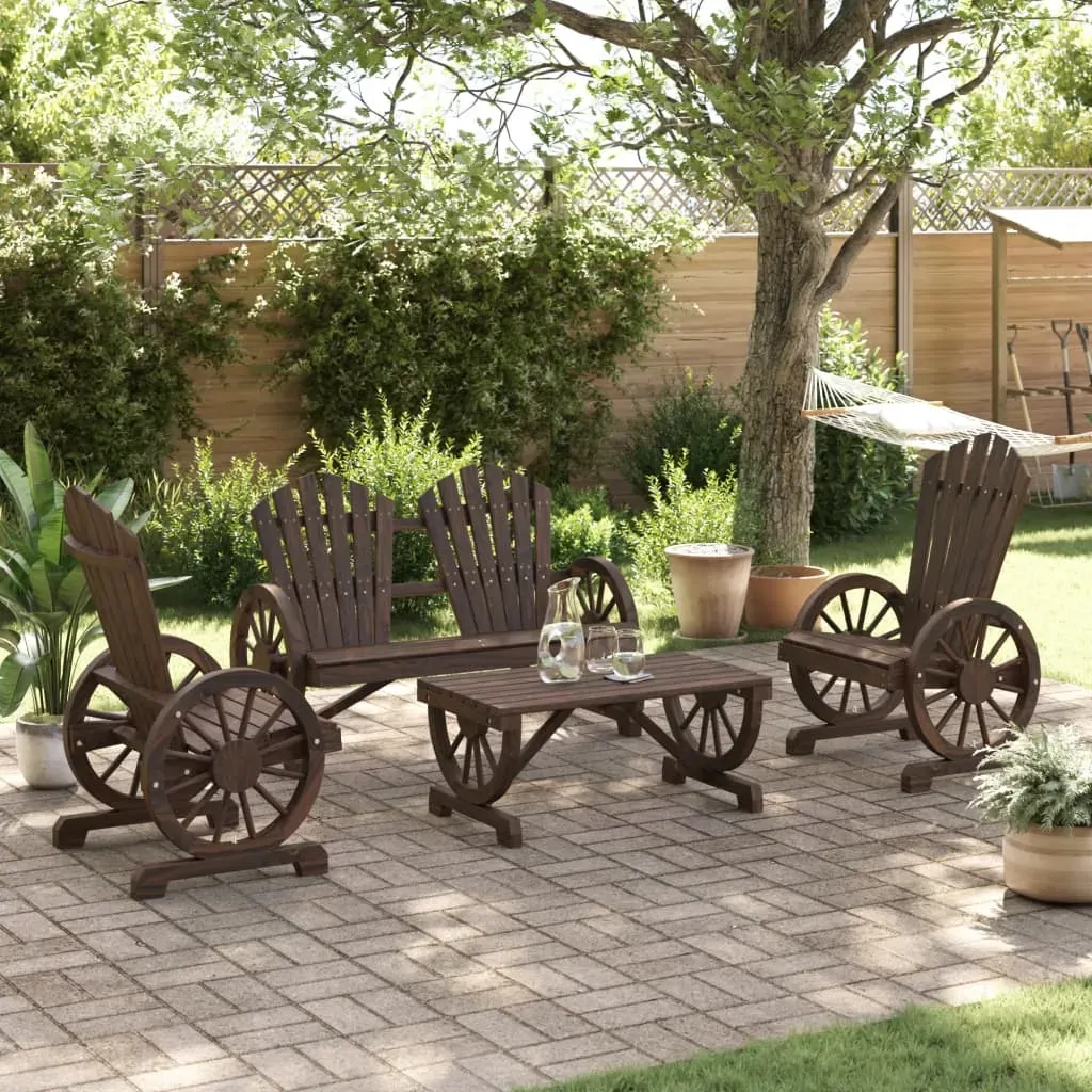 4 Piece Garden Lounge Set Solid Wood Fir Price