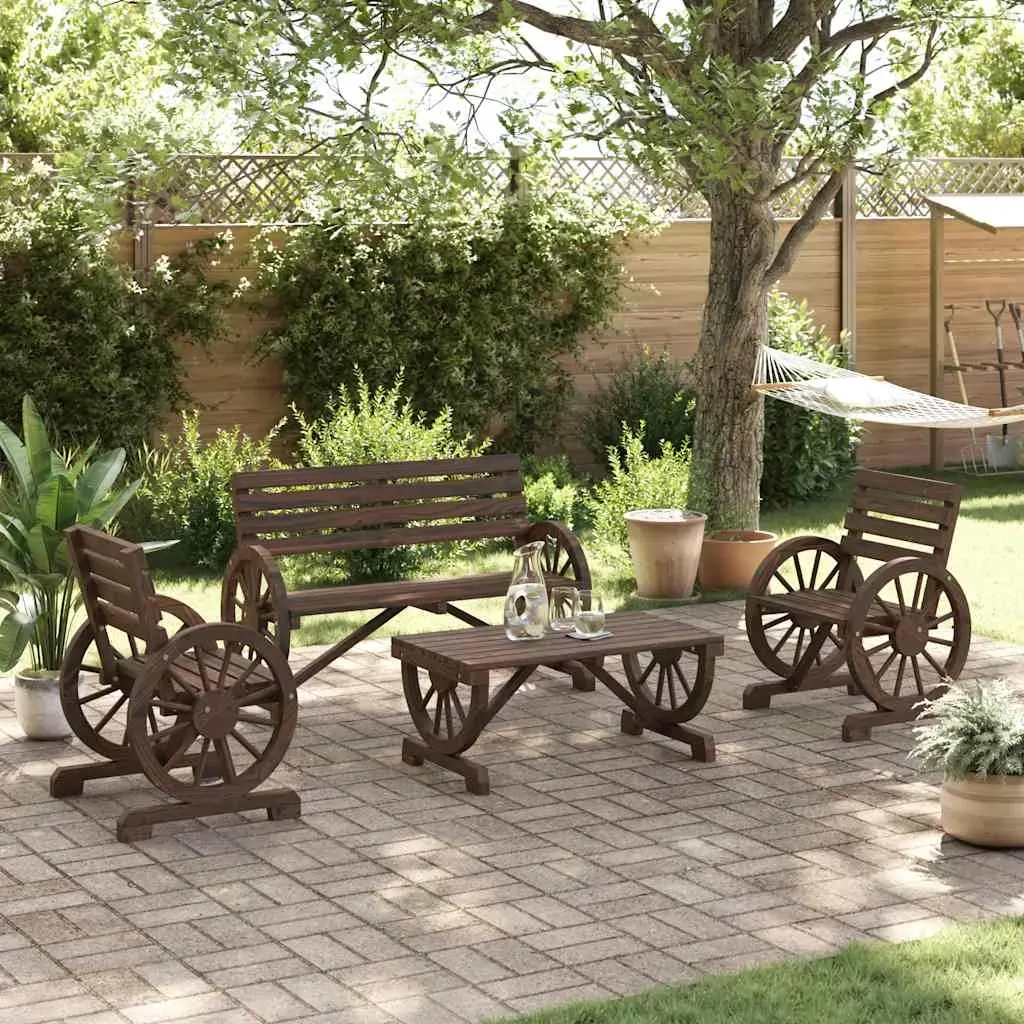 4 Piece Garden Lounge Set Solid Wood Fir Price