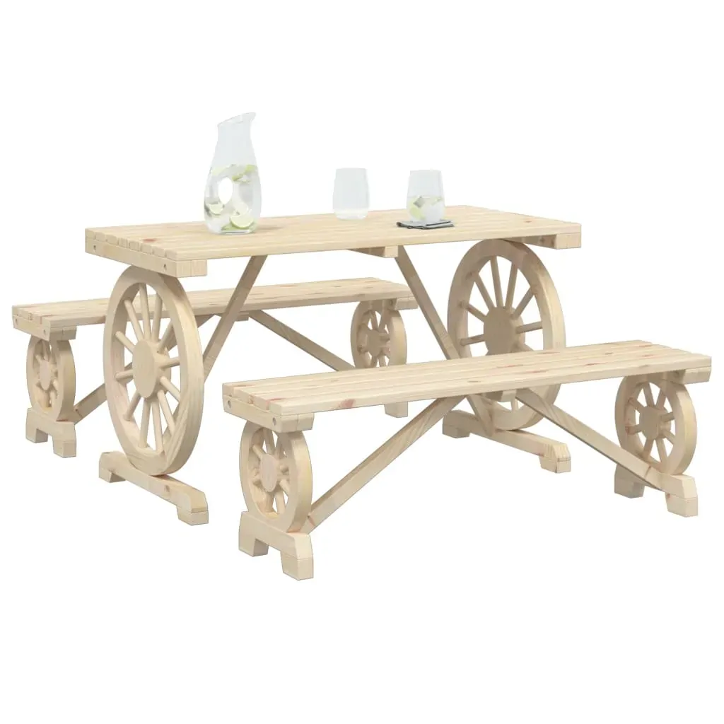 3 Piece Garden Dining Set Solid Wood Fir Price