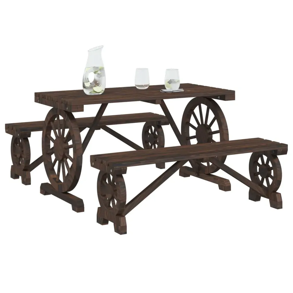 3 Piece Garden Dining Set Solid Wood Fir Price