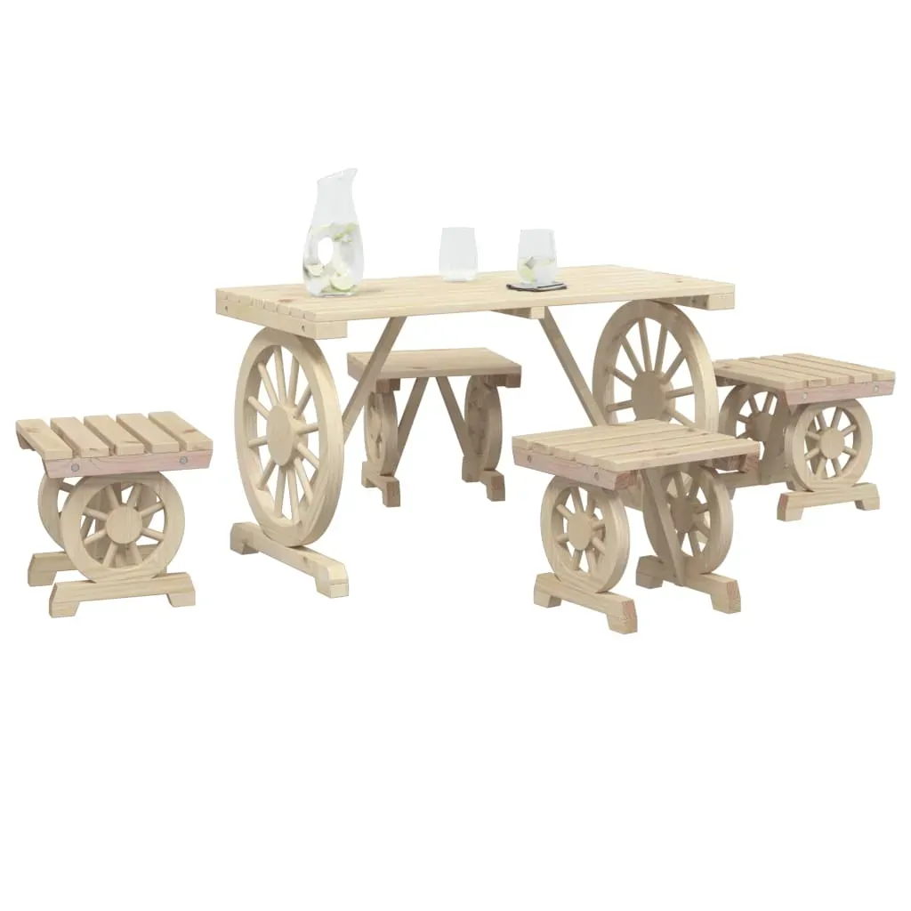 5 Piece Garden Dining Set Solid Wood Fir Price