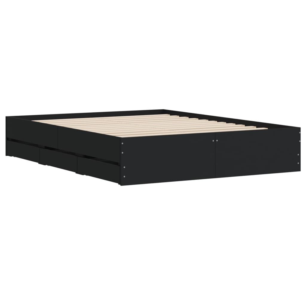 Bed Frame with Drawers without Mattress Black 150x200 cm Price