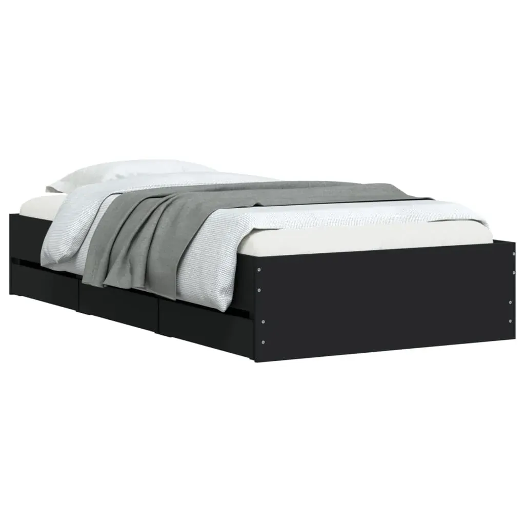 Bed Frame with Drawers without Mattress Black 90x190 cm Price