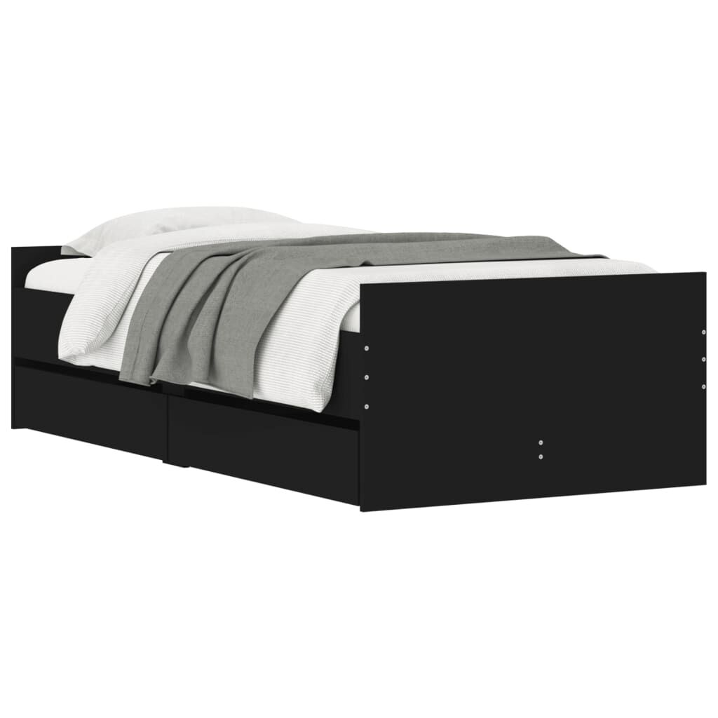 Bed Frame with Drawers without Mattress Black 90x190 cm Price