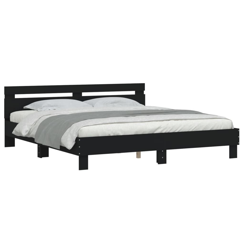 Bed Frame without Mattress Black 183x203 cm King Price
