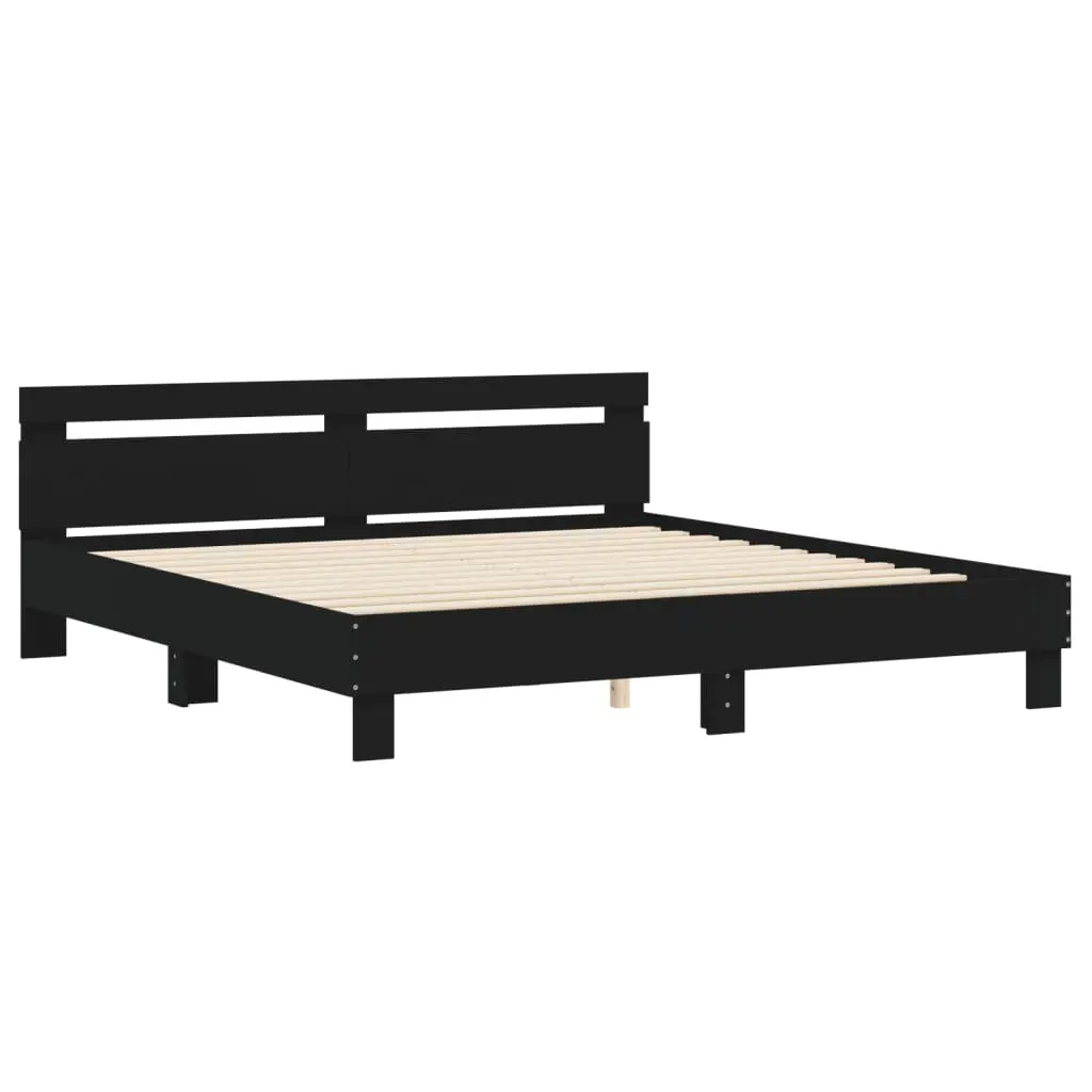 Bed Frame without Mattress Black 183x203 cm King Price