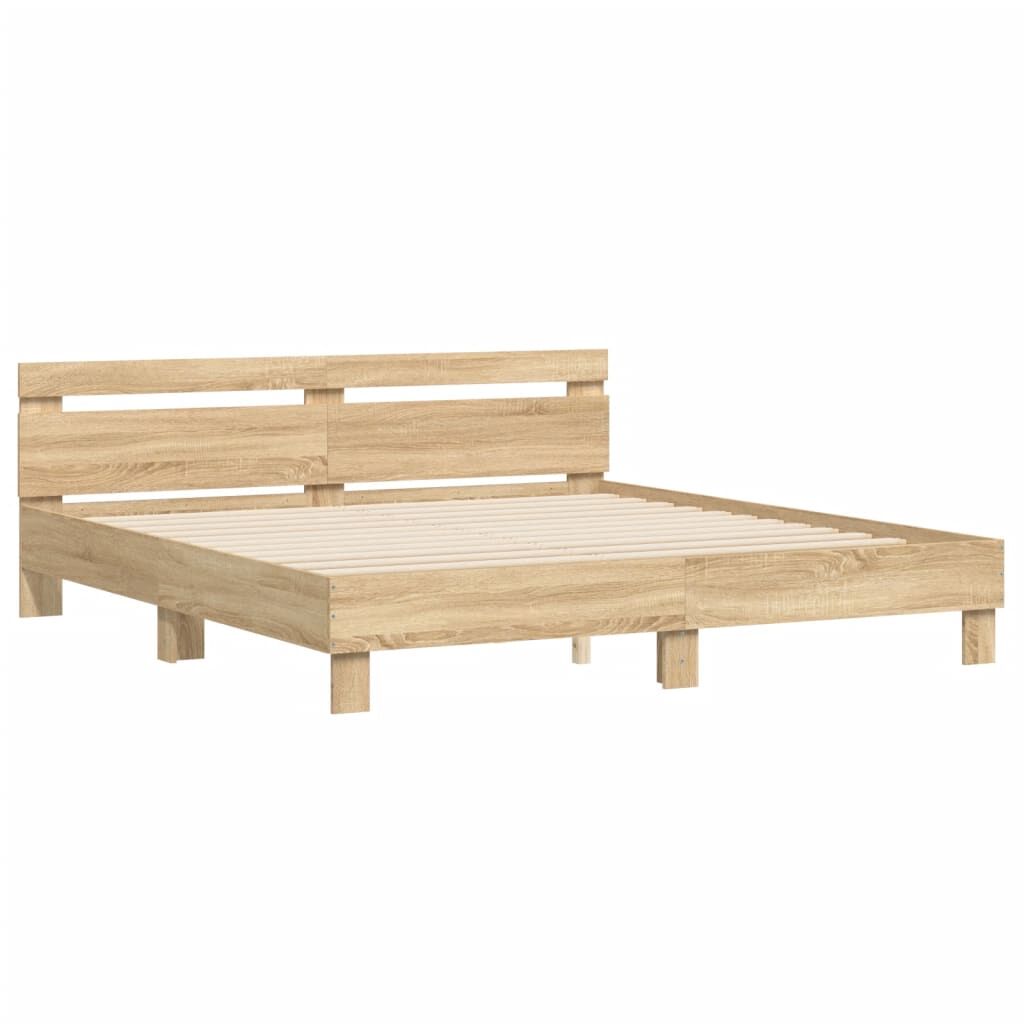 Bed Frame without Mattress Sonoma Oak 183x203 cm King Price